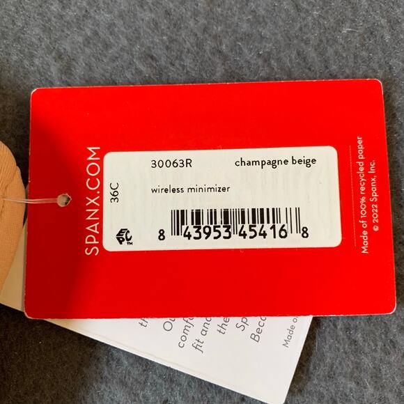 NWT Spanx Low Profile Wirefree Wireless Minimizer Bra Champagne Beige 36C - Picture 7 of 8